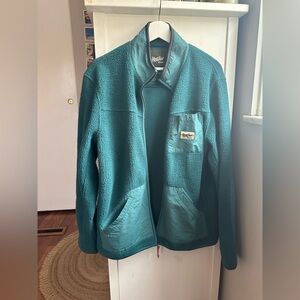 Howler Brothers Teal Fleece Full-Zip Collared Jacket